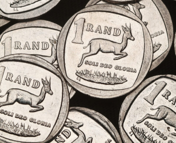 FILE PHOTO: South African Rand coins are seen in this illustration picture taken October 28, 2020. REUTERS/Mike Hutchings/Illustration/File Photo