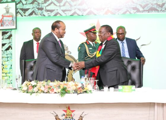 His Majesty King Mswati III with Zimbabwean President Emerson Mnangagwa.