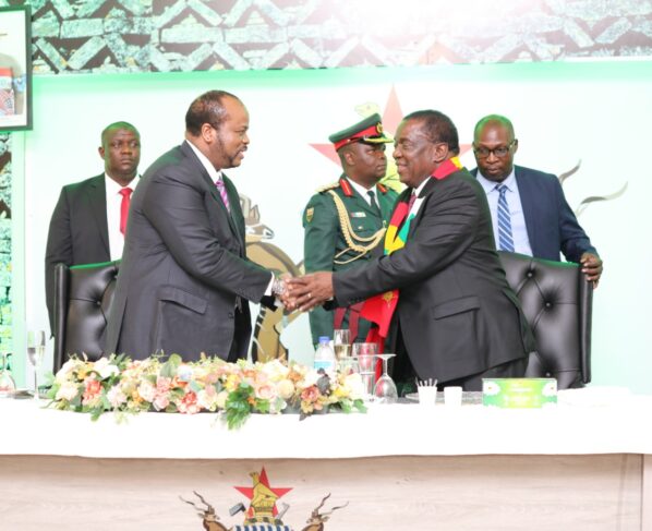 His Majesty King Mswati III with Zimbabwean President Emerson Mnangagwa.