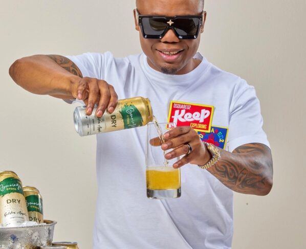 DJ Tira with his cider that has been taking the entertainment scene by storm.