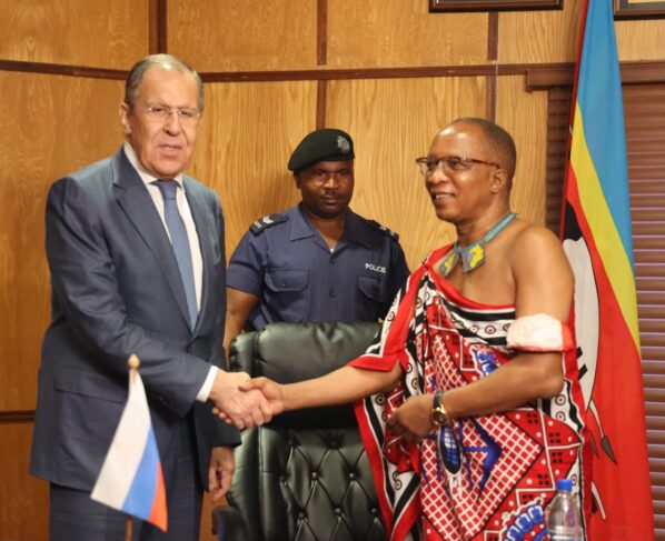 Russian Foreign Minister Sergey Lavrov with Eswatini Prime Minister Cleopas Sipho Dlamini. Picture: Eswatini Government.