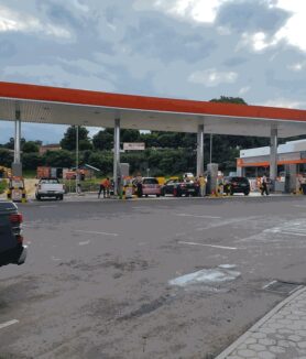 Cars filling up at a Gulp Fuel Station in Eswatini. Picture: Ntokozo Magongo.