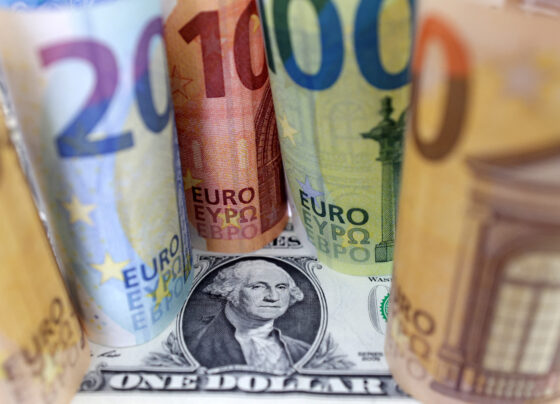 U.S. Dollar and Euro banknotes are seen in this illustration taken July 17, 2022. REUTERS/Dado Ruvic/Illustration