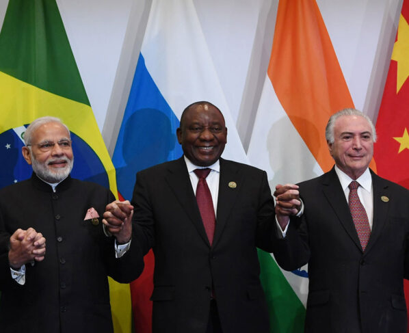 BRICS nations leaders holding hands. Picture: BRICS Website.